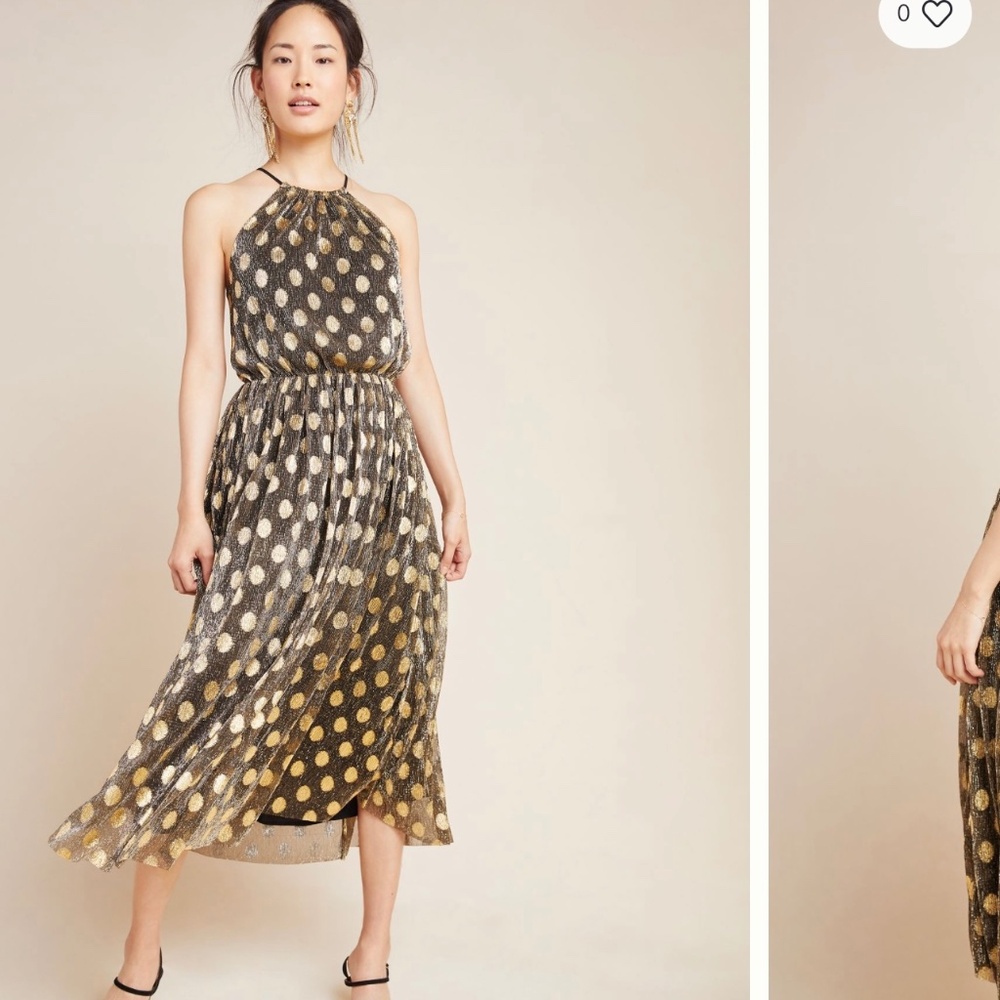 Anthropologie Confetti Halter Midi Dress